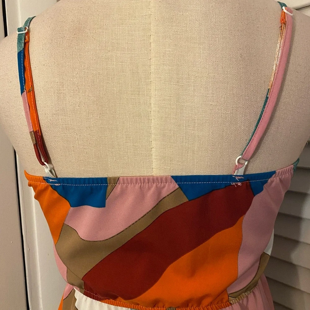 SHEIN Multicolor Abstract Midi Dress- Size XS (2) - Picture 7 of 8